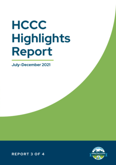 hccc report, cover page, july-dec 2021